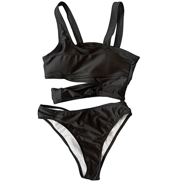 Bandage Cut-Out Knotted One-Piece Swimsuit in Black - Picture 6 of 10